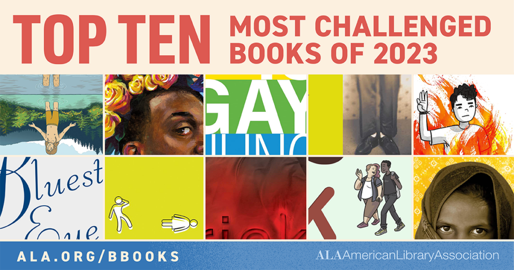 Top ten most challenged books of 2023 in USA libraries
