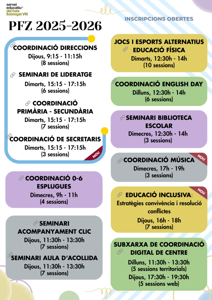 Infografia seminaris i coordinacions per a col·lectius específics