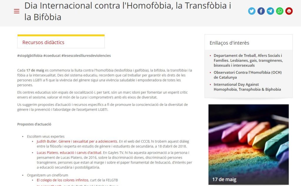 Dia Internacional Contra l’Homofòbia, Transfòbia i Bifòbia