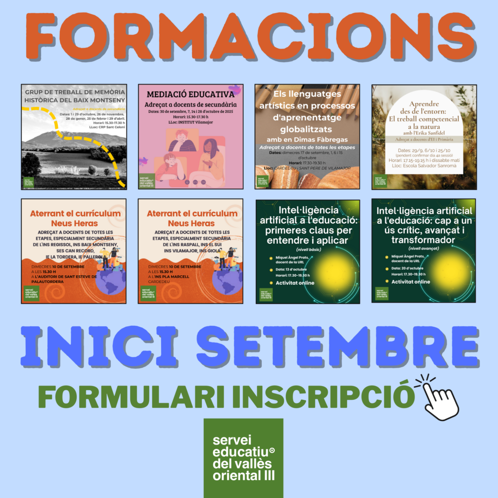 Formacions obertes inici setembre. Comencem amb energia!