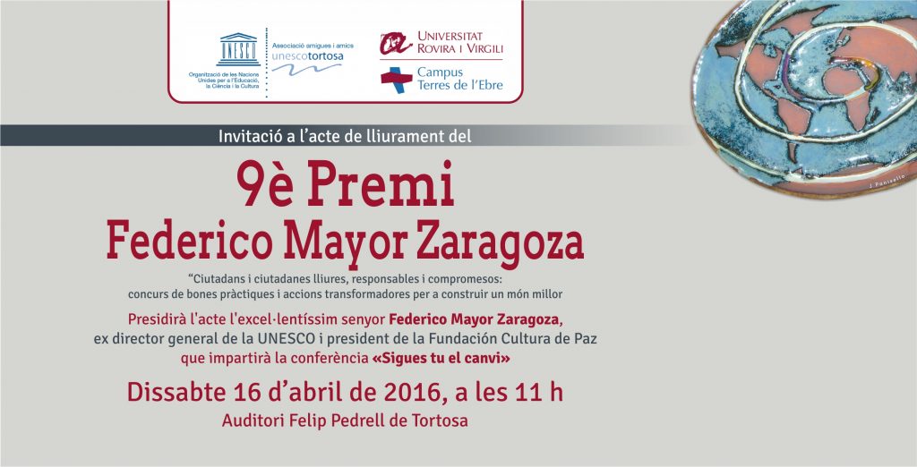 9è premi Federico Mayor Zaragoza